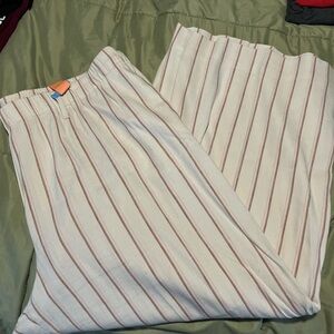 J. Jill Cream and Brown Striped Men's Joggers